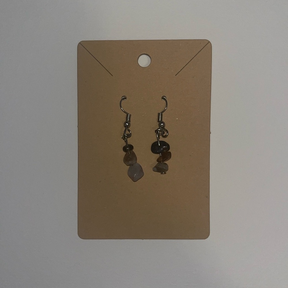 Neutral gemstone handmade earrings